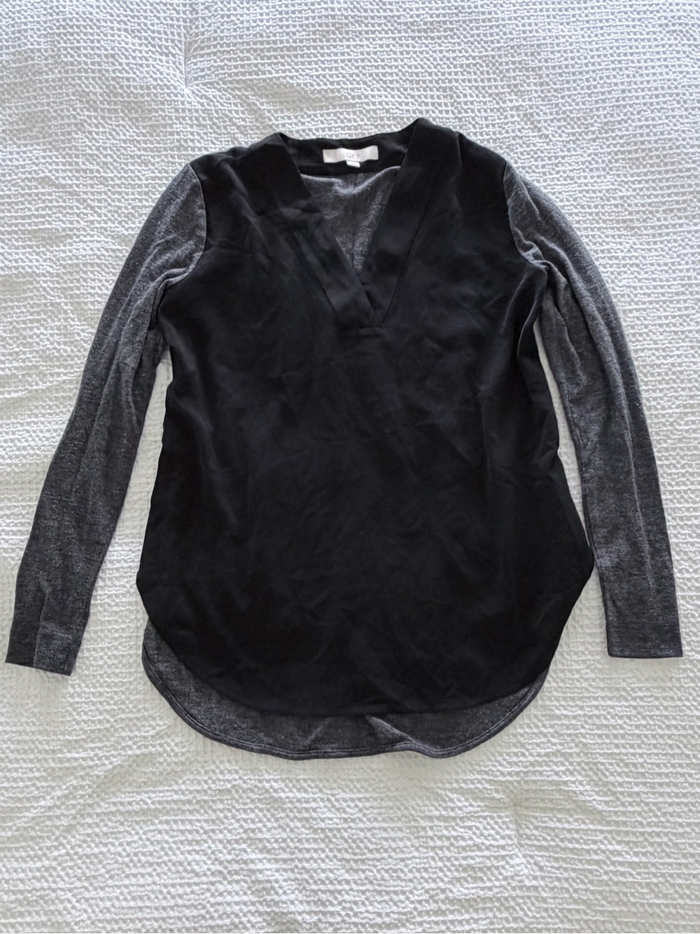LOFT Black and Gray Blouse